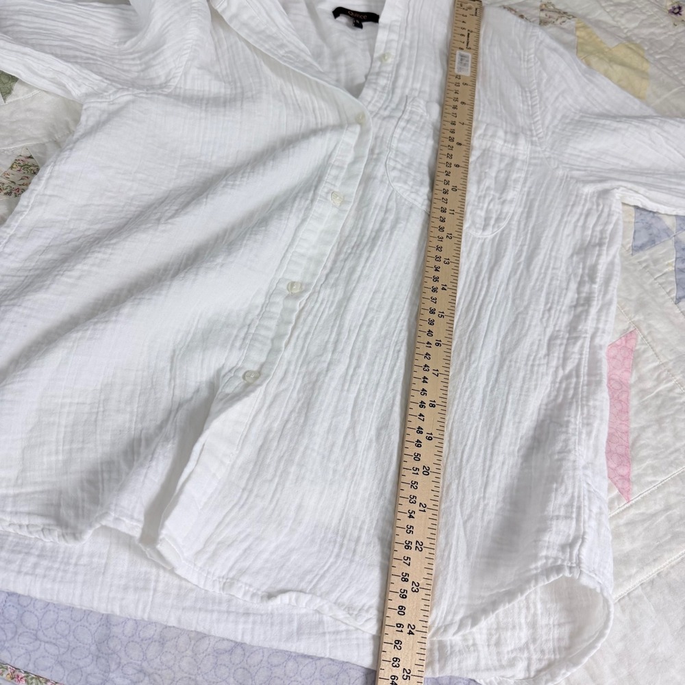 Quince White 100% Organic Cotton Gauze Long Sleeve Button Down Shirt Small - Picture 10 of 10